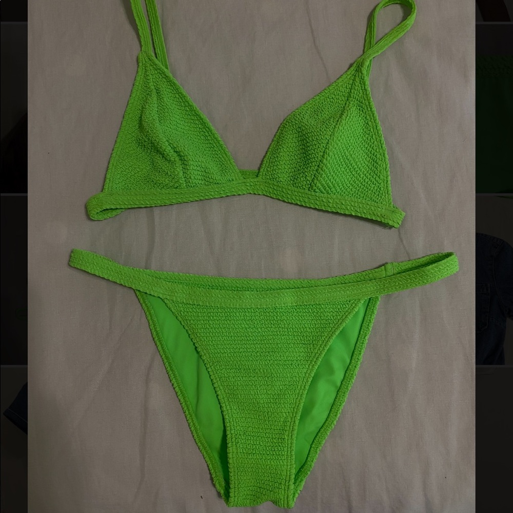Pac Sun LA Hearts Green Swimsuit - Bikini and Cheeky Bottom